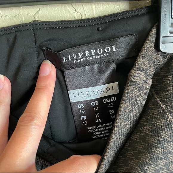 Liverpool Houndstooth Brown Pull On Skinny Trousers - Picture 5 of 6